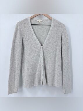 Eileen Fisher Light Gray Marl V-neck Cardigan